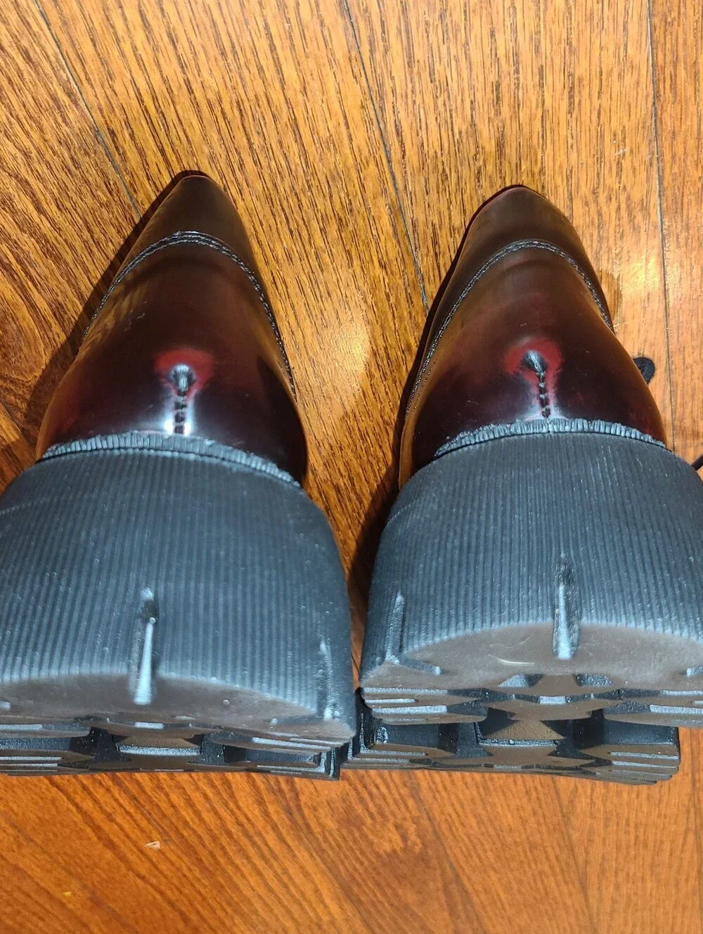 L'Intervalle Sheeran Burgundy Leather Chunky Lug Sole Platform Oxfords EU 39